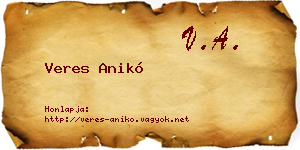 Veres Anikó névjegykártya